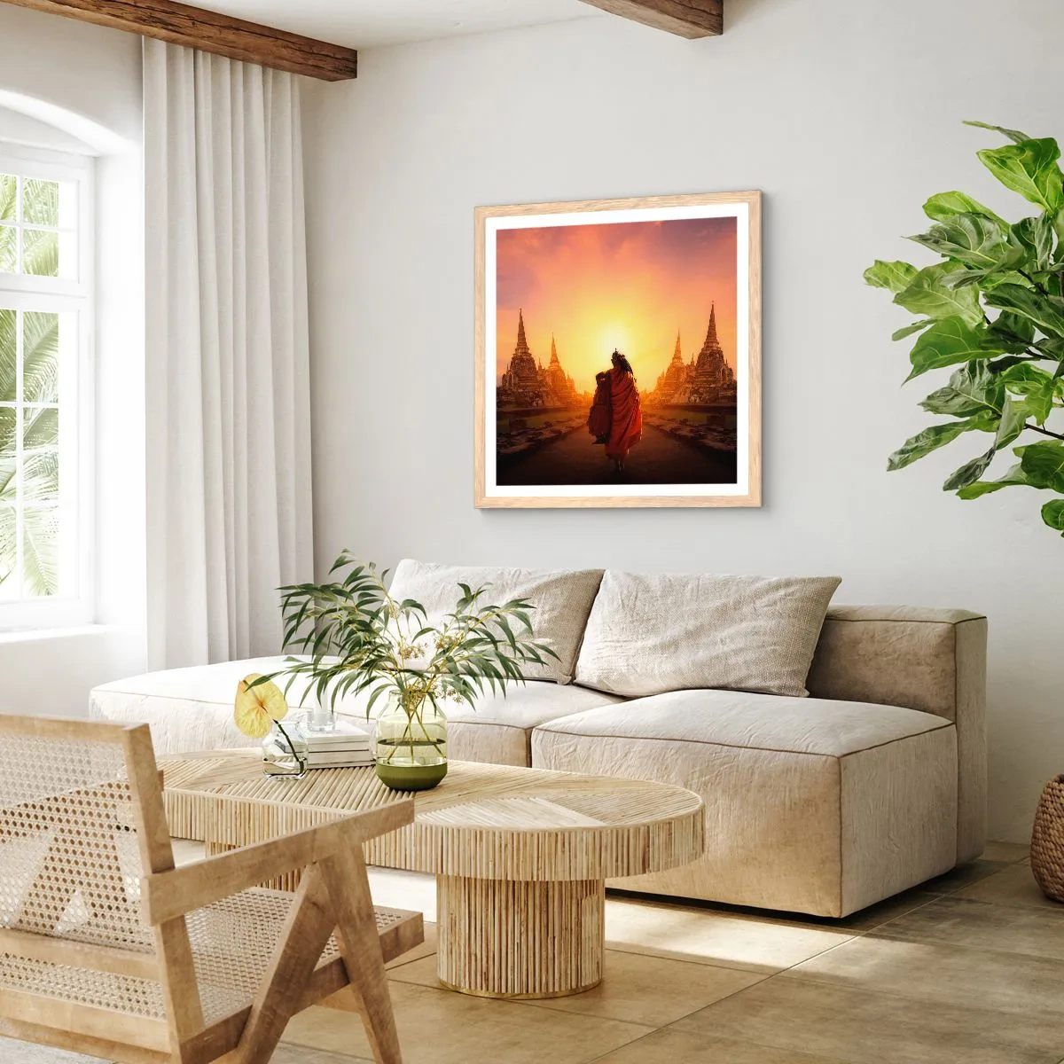 Plakat w ramie jasny dąb - W spokoju przez wieczność - 30x30 cm