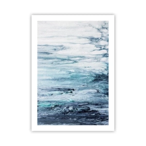 Plakat - Abstrakcyjny wzór w odcieniach błękitu i szarości - 50x70cm - Sople błękitu - Nowoczesna dekoracja ścienna do salonu, kuchni i sypialni ARTTOR