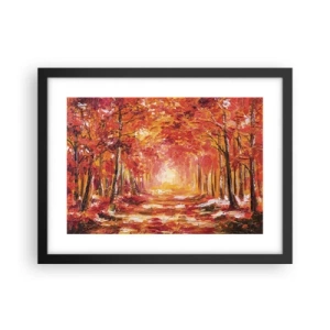 Plakat w czarnej ramie - Miedziany las - 40x30 cm