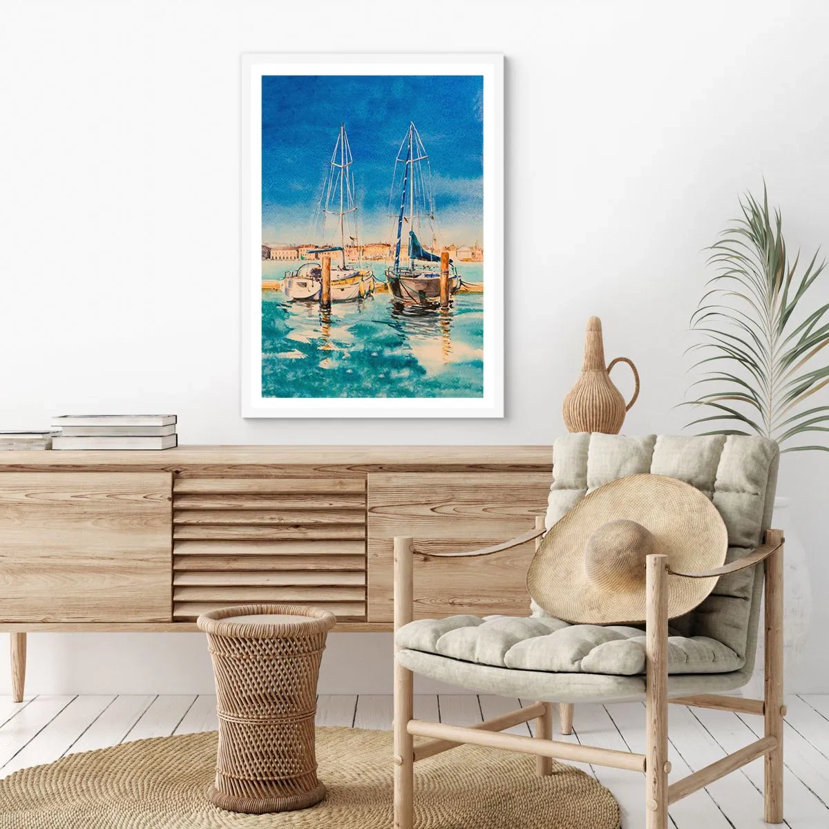 Plakat w białej ramie - Słoneczna laguna - 40x50 cm