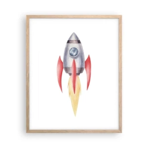 Plakat w ramie jasny dąb - Wyżej, prędzej, dalej - 40x50 cm