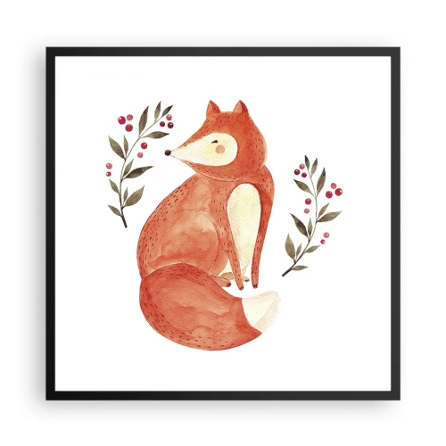 Plakat w czarnej ramie - Mały rudzielec - 60x60 cm