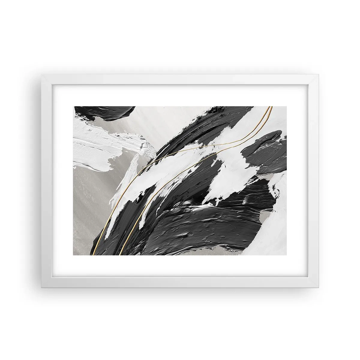 Plakat w białej ramie - Abstrakcja z rozmachem - 40x30 cm
