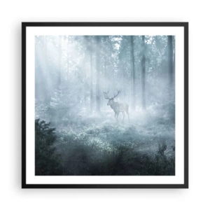 Plakat w czarnej ramie - Poranny obchód włości - 60x60 cm