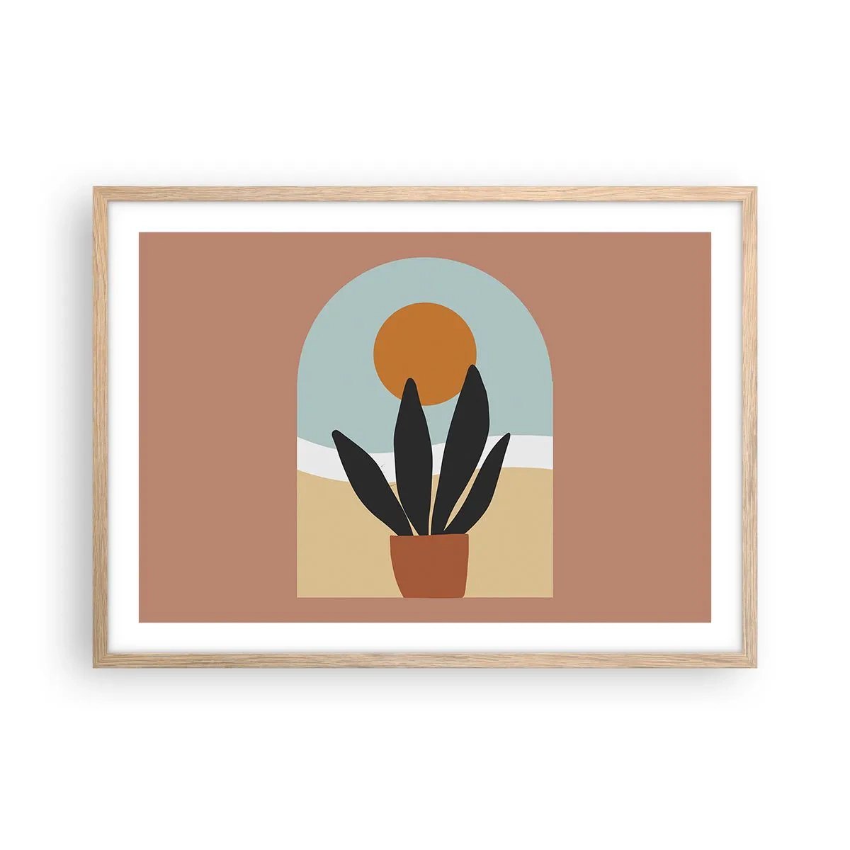Plakat w ramie jasny dąb - Drobne radości - 70x50 cm