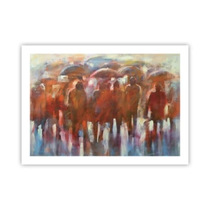 Plakat - Równi w deszczu i mgle - 70x50 cm