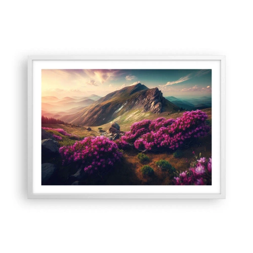 Plakat w białej ramie - Lato w górach - 70x50 cm
