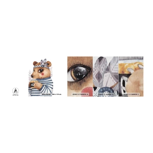 Fototapeta Próbka Premium Canvas - Słodka Misia - Abstrakcja, Dla Dzieci, Niedźwiedź - 100x30 cm