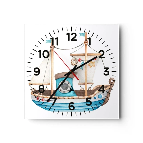 Zegar ścienny - Ahoj, przygodo! - 30x30 cm
