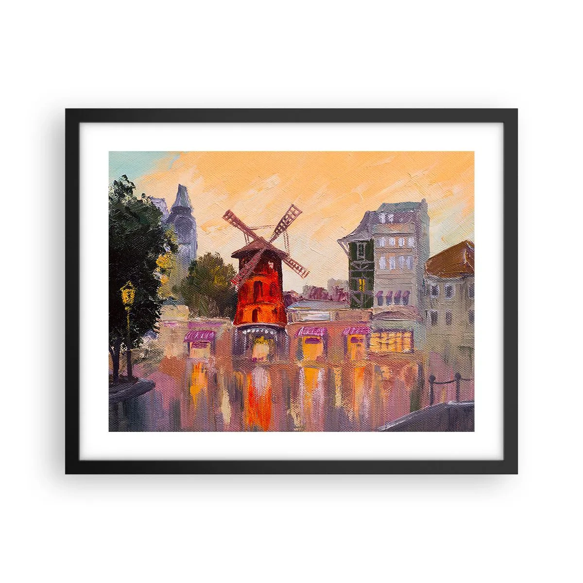 Plakat w czarnej ramie - Paryskie ikony – Moulin Rouge - 50x40 cm