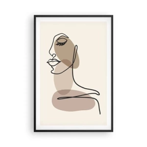 Plakat w czarnej ramie - Pewna linia piękna - 61x91 cm