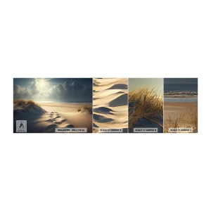 Fototapeta Próbka Samoprzylepna Deluxe Sticker - Kojący pejzaż - Wydmy, Plaża, Ocean - 100x30 cm