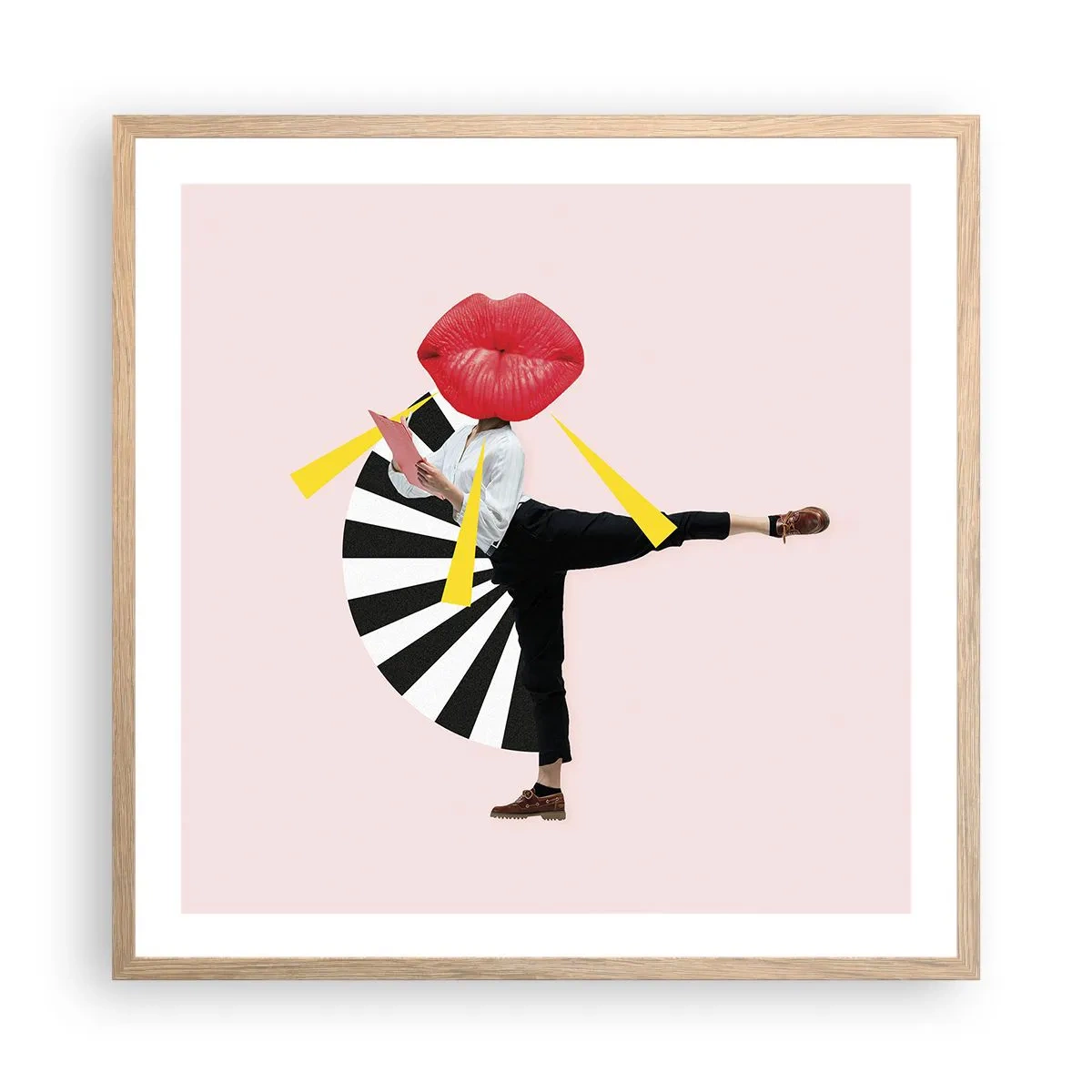 Plakat w ramie jasny dąb - Surrealistyczny pop-art - 60x60 cm