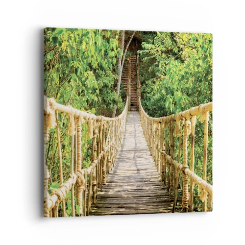 Obraz na płótnie - Zawieszony w zieleni - 40x40 cm