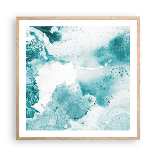 Plakat w ramie jasny dąb - Rozlewiska błękitu - 60x60 cm