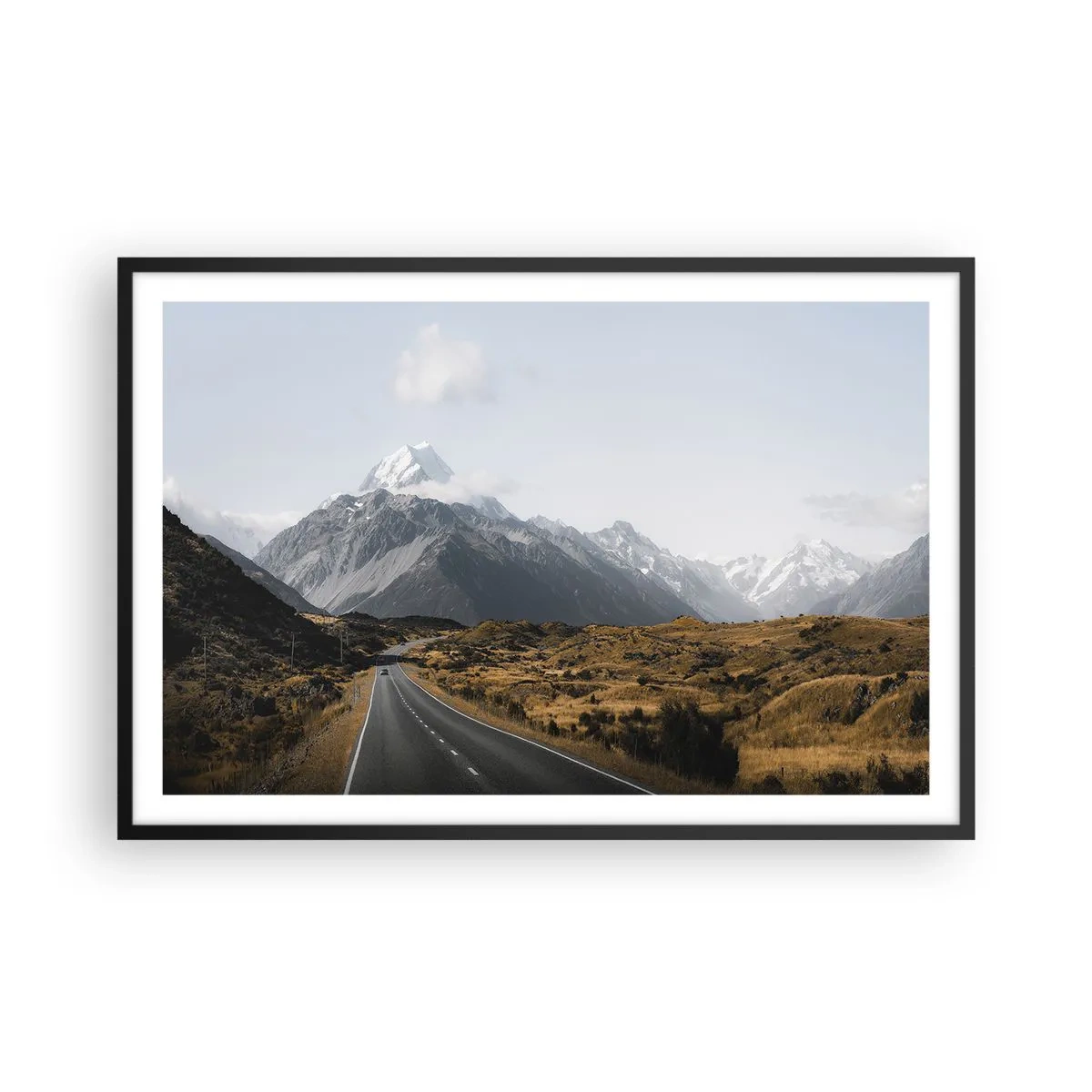 Plakat w czarnej ramie - Droga do serca gór - 91x61 cm