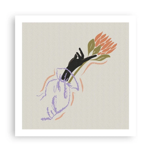 Plakat - Siostrzany dotyk - 60x60 cm