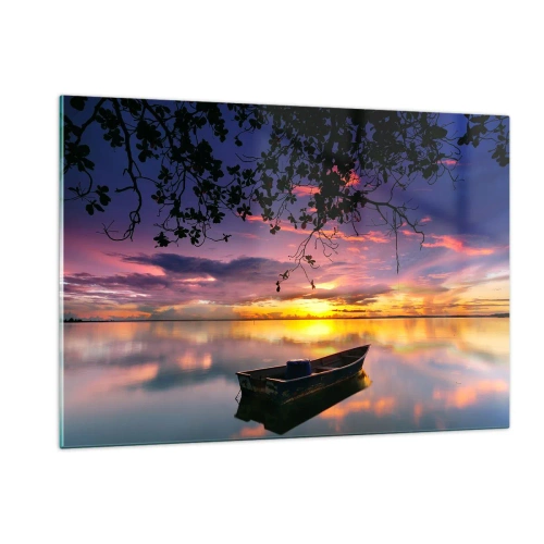 Obraz na szkle - Zdajesz się wisieć w środku niebokręga… - 120x80cm - "Zdajesz się wisieć w środku niebokręga…" - Nowoczesna dekoracja ścienna do salonu, kuchni i sypialni ARTTOR