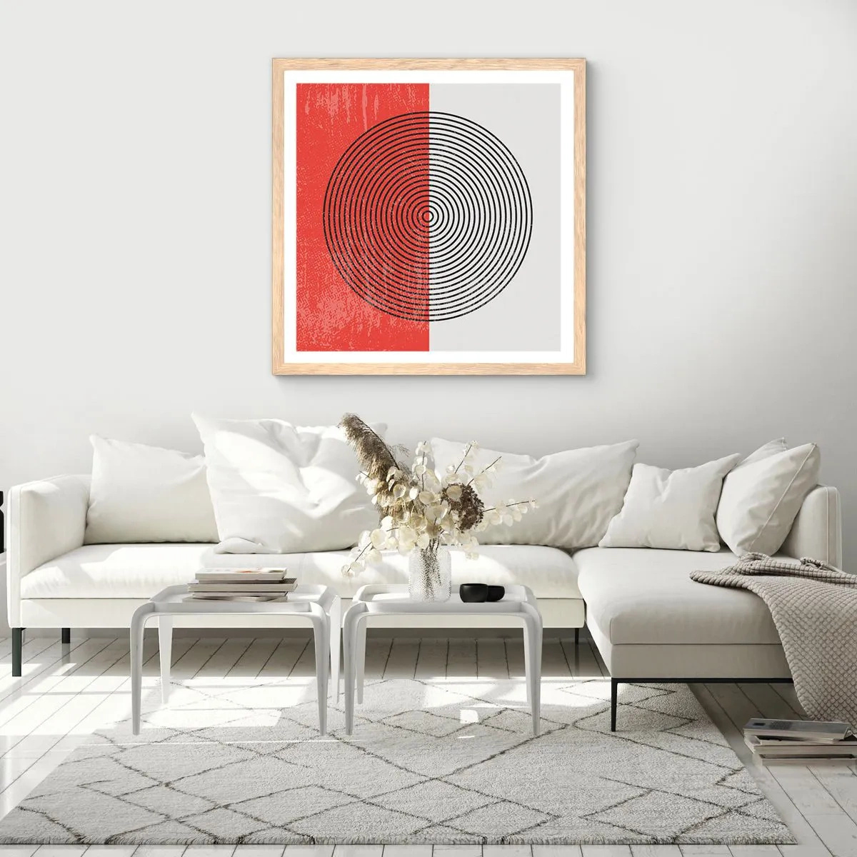 Plakat w ramie jasny dąb - W samo sedno - 60x60 cm