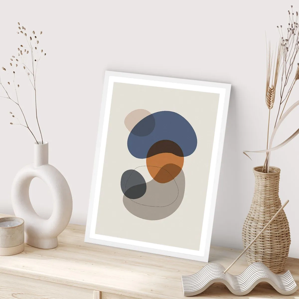 Plakat w białej ramie - Krople barw - 61x91 cm