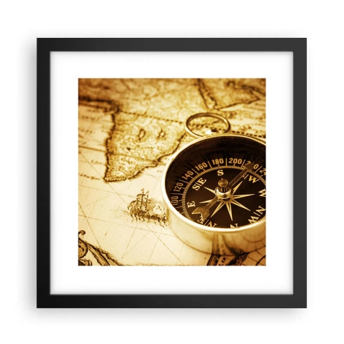Plakat w czarnej ramie - Na wschód czy na zachód? - 30x30 cm