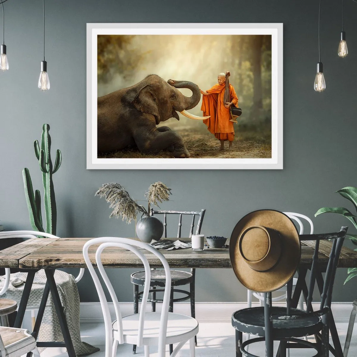 Plakat w białej ramie - Spotkanie w podróży - 40x30 cm