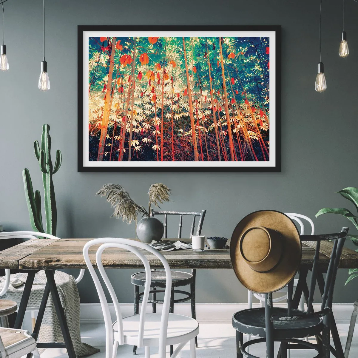 Plakat w czarnej ramie - Tajemne życie liści - 50x40 cm