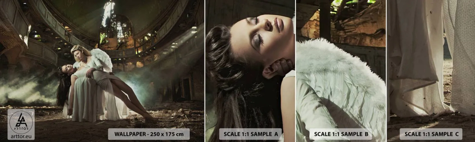 Fototapeta Próbka Samoprzylepna Deluxe Sticker - Duch starego teatru - Kobieta, Anioł, Sztuka - 100x30 cm