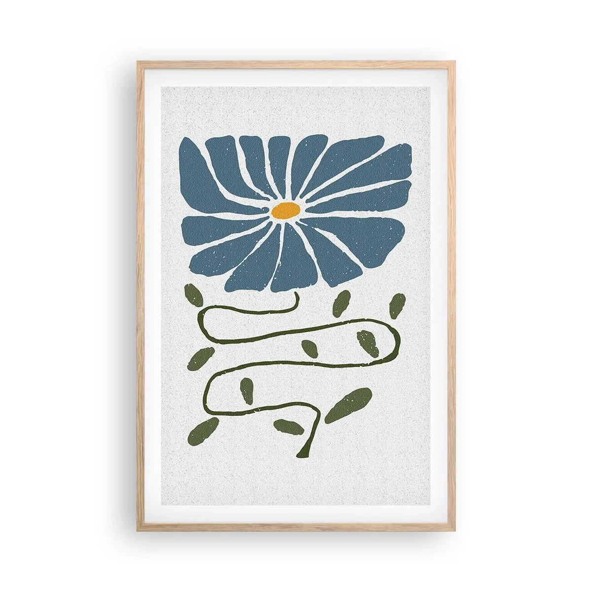 Plakat w ramie jasny dąb - Gałązką do kwiatu - 61x91 cm