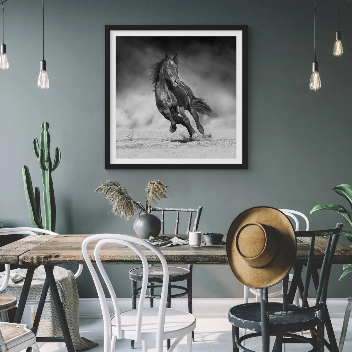 Plakat w czarnej ramie - Godny samego emira - 60x60 cm