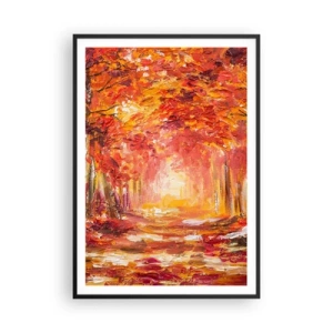 Plakat w czarnej ramie - Miedziany las - 70x100 cm