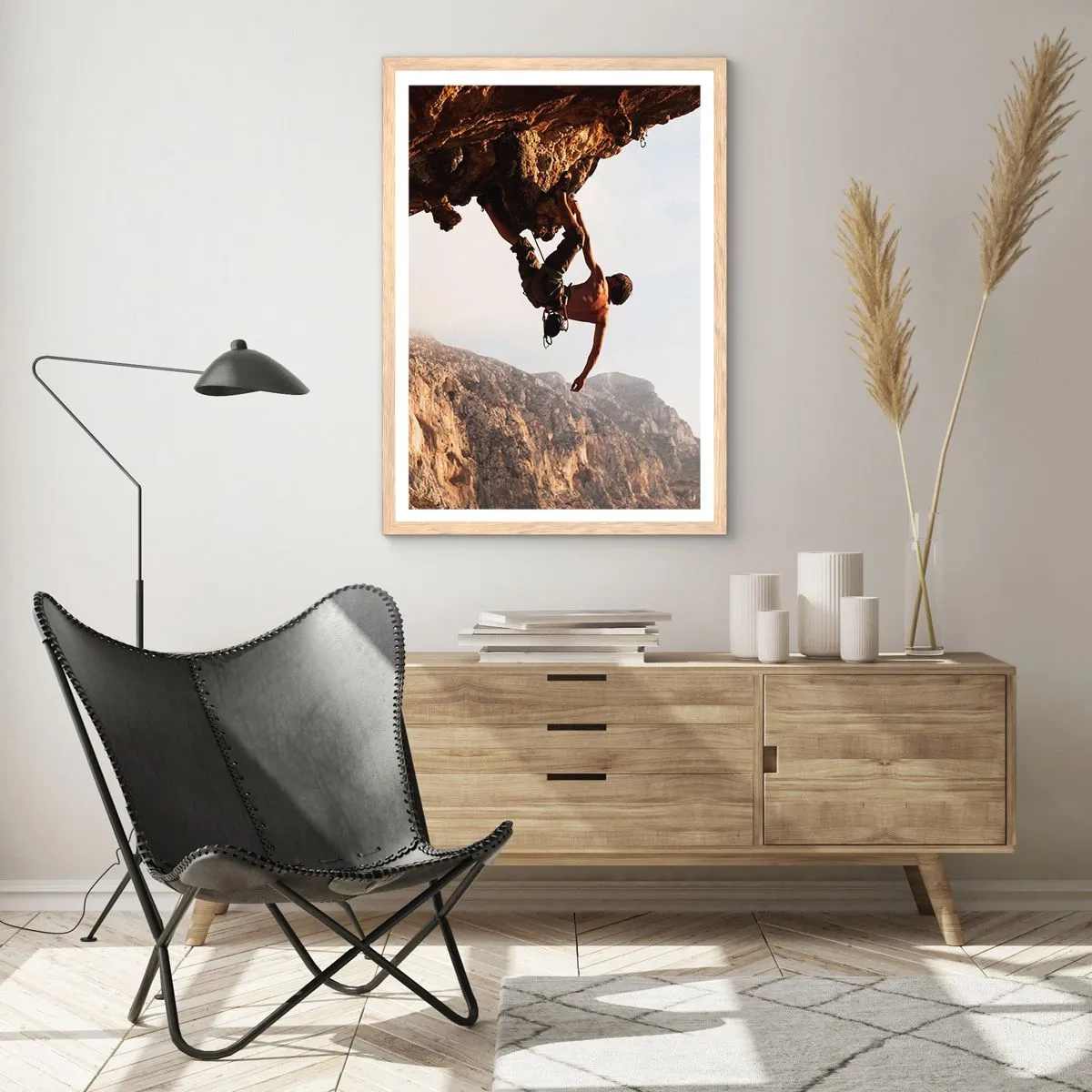 Plakat w ramie jasny dąb - Świat skurczony w garści na obrywie głazu - 70x100 cm