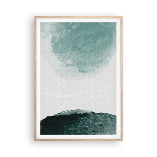 Plakat w ramie jasny dąb - Spotkanie z mgłą - 70x100 cm