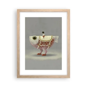 Plakat w ramie jasny dąb - Ryboński jeździec - 30x40 cm