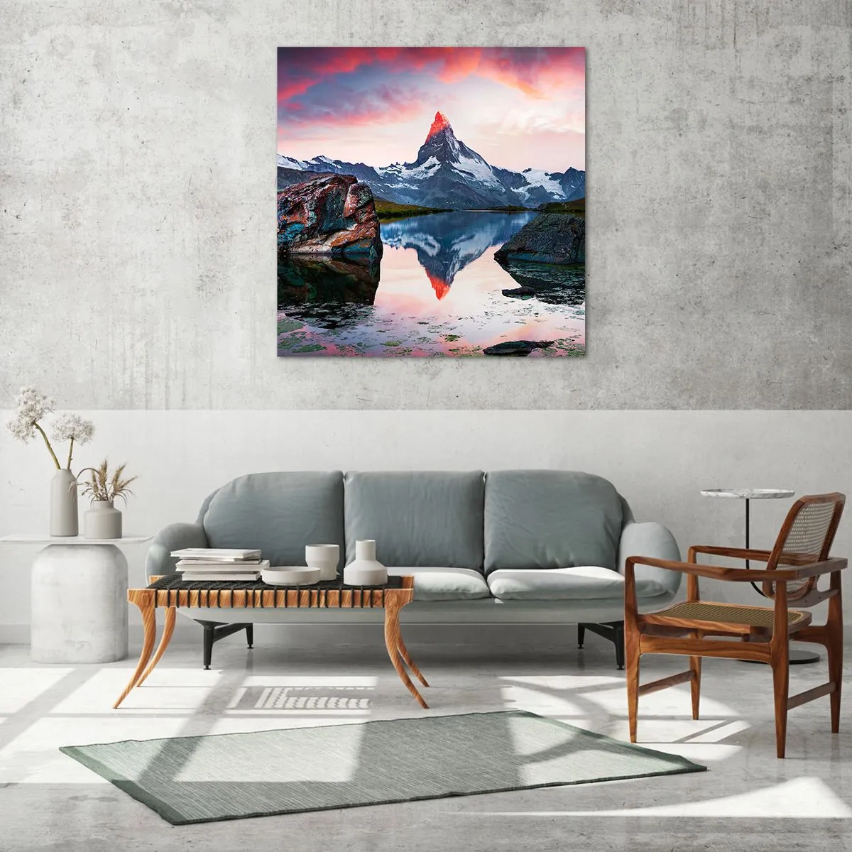 Obraz na szkle - Serce gór jest gorące - 60x60 cm