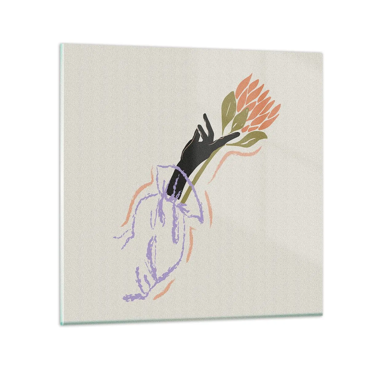 Obraz na szkle - Siostrzany dotyk - 70x70 cm