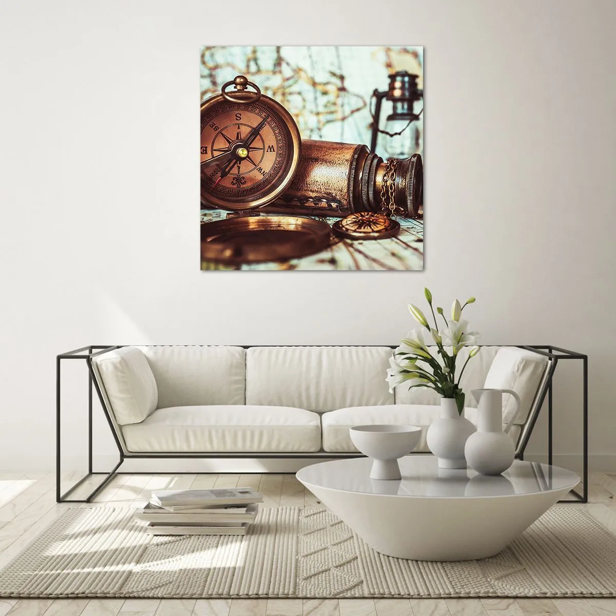 Obraz na szkle - Piracka przygoda na Karaibach czeka - 60x60 cm