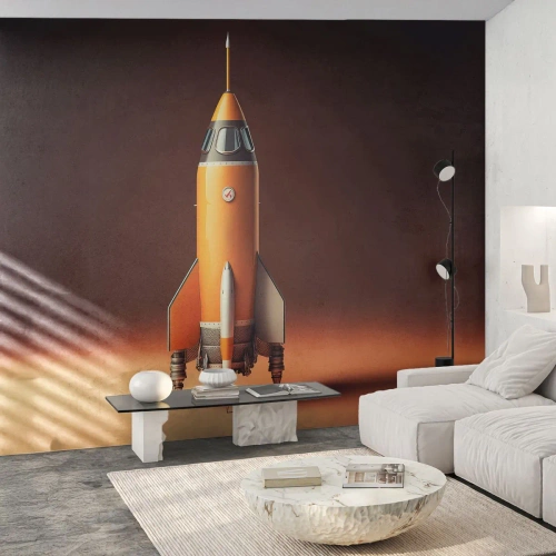 Fototapeta Premium Sand - Zaczyna się od marzenia - Rakieta Kosmiczna, Ołówek, Nauka - 300x210 cm