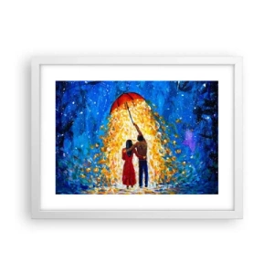 Plakat w białej ramie - Magia deszczowego wieczoru? - 40x30 cm