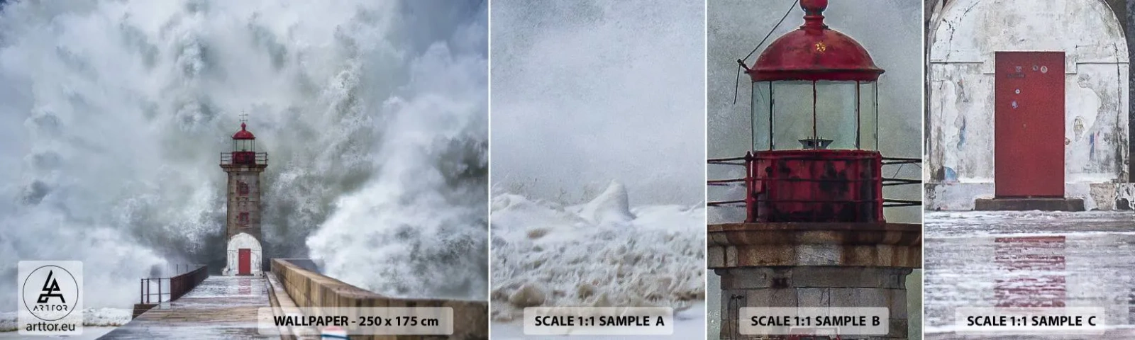 Fototapeta Próbka Samoprzylepna Deluxe Sticker - Ryk wód, szum zawiei - Latarnia Morska, Krajobraz, Ocean - 100x30 cm