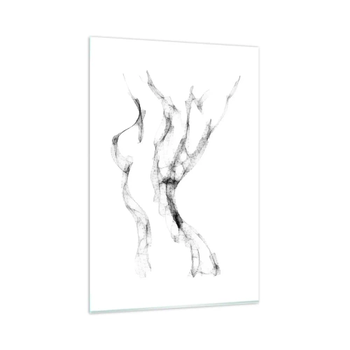 Obraz na szkle - Delikatne, abstrakcyjne linie przypominające smugi dymu na jasnym tle - 80x120cm - Piękna i silna - Nowoczesna dekoracja ścienna do salonu i sypialni ARTTOR