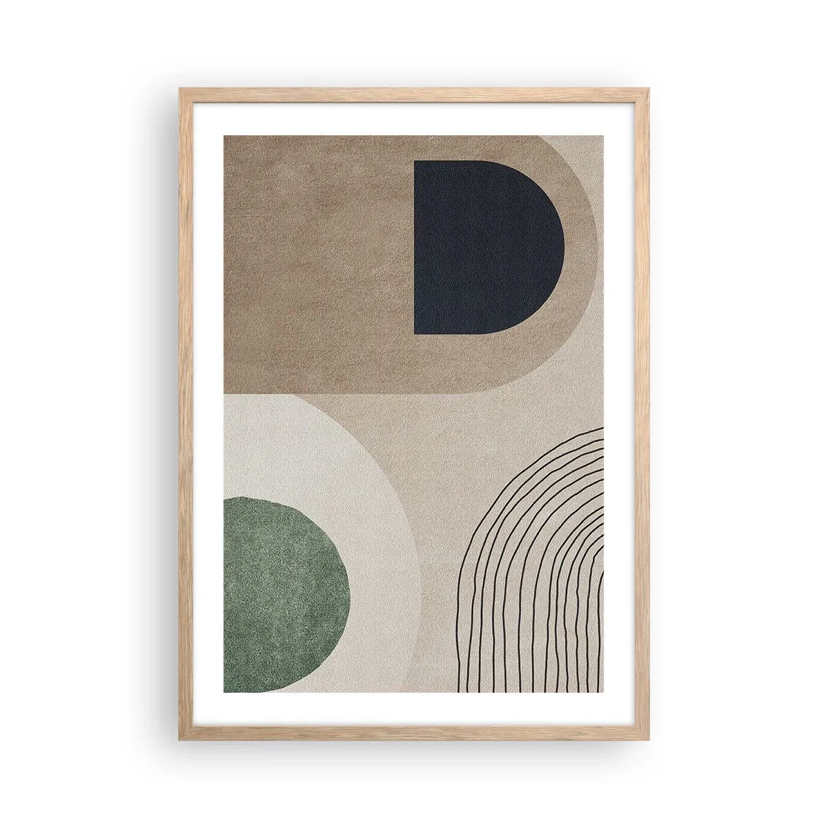 Plakat w ramie jasny dąb - Łagodność owalu - 50x70 cm