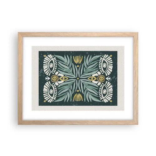 Plakat w ramie jasny dąb - Jak ludowa wycinanka - 40x30 cm