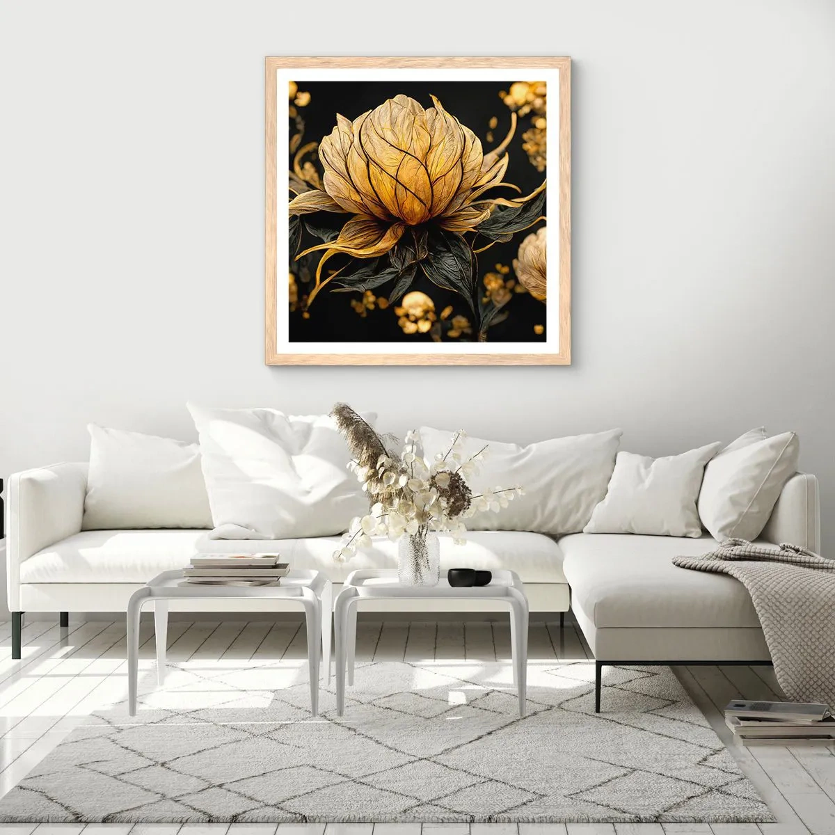 Plakat w ramie jasny dąb - Subtelna kruchość - 30x30 cm