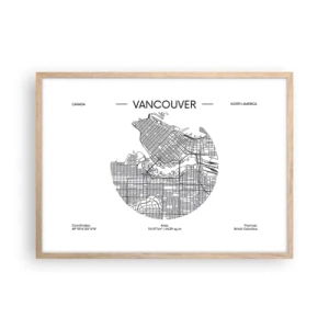 Plakat w ramie jasny dąb - Anatomia Vancouver - 70x50 cm