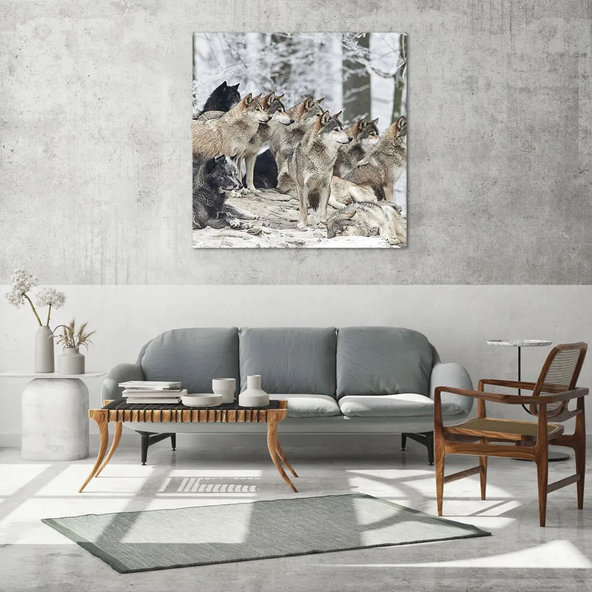 Obraz na szkle - Rodzina i przyjaciele - 60x60 cm