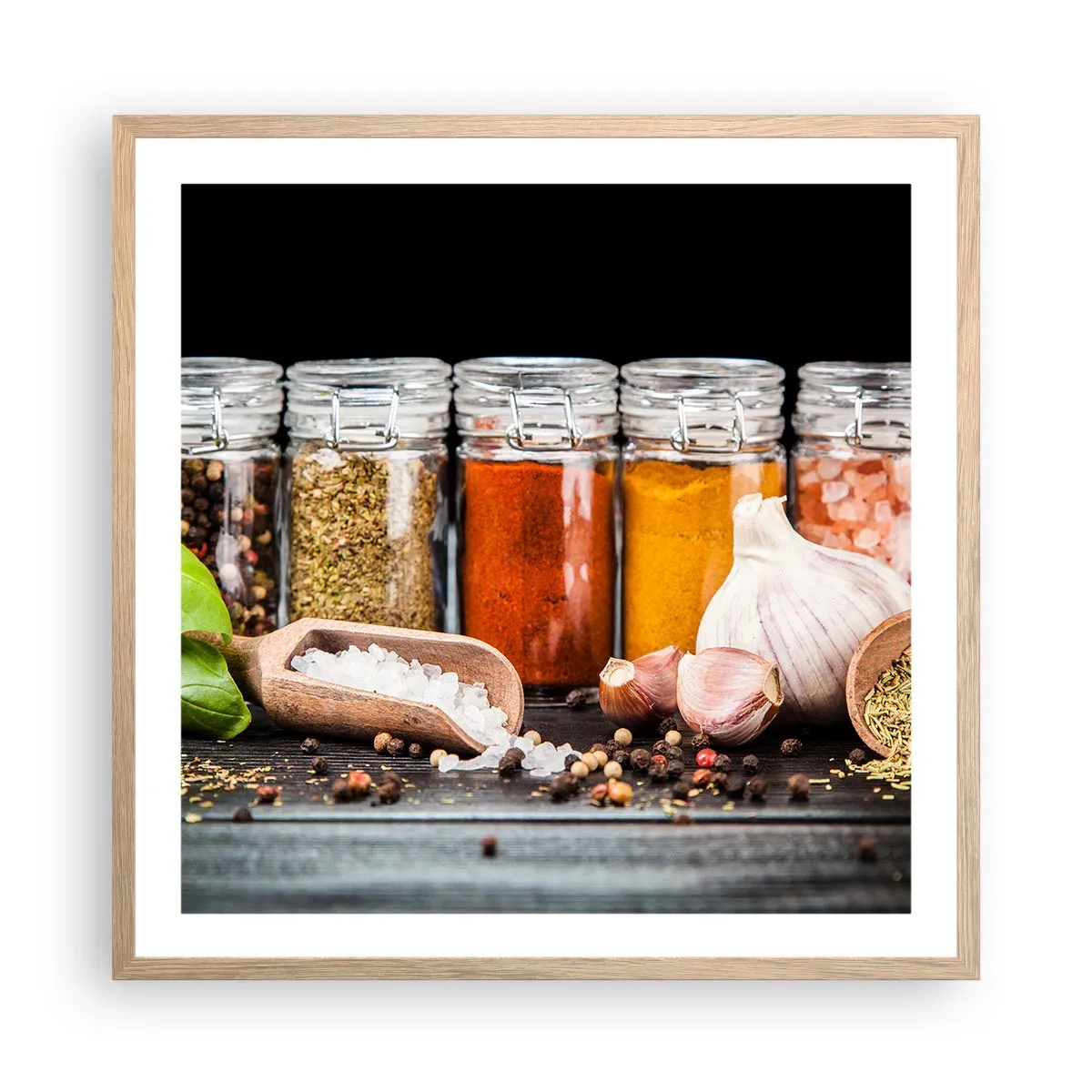 Plakat w ramie jasny dąb - Żeby życie miało smak - 60x60 cm