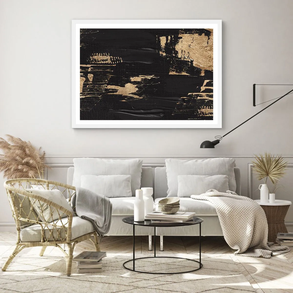 Plakat w białej ramie - Ślad dotyku - 70x50 cm