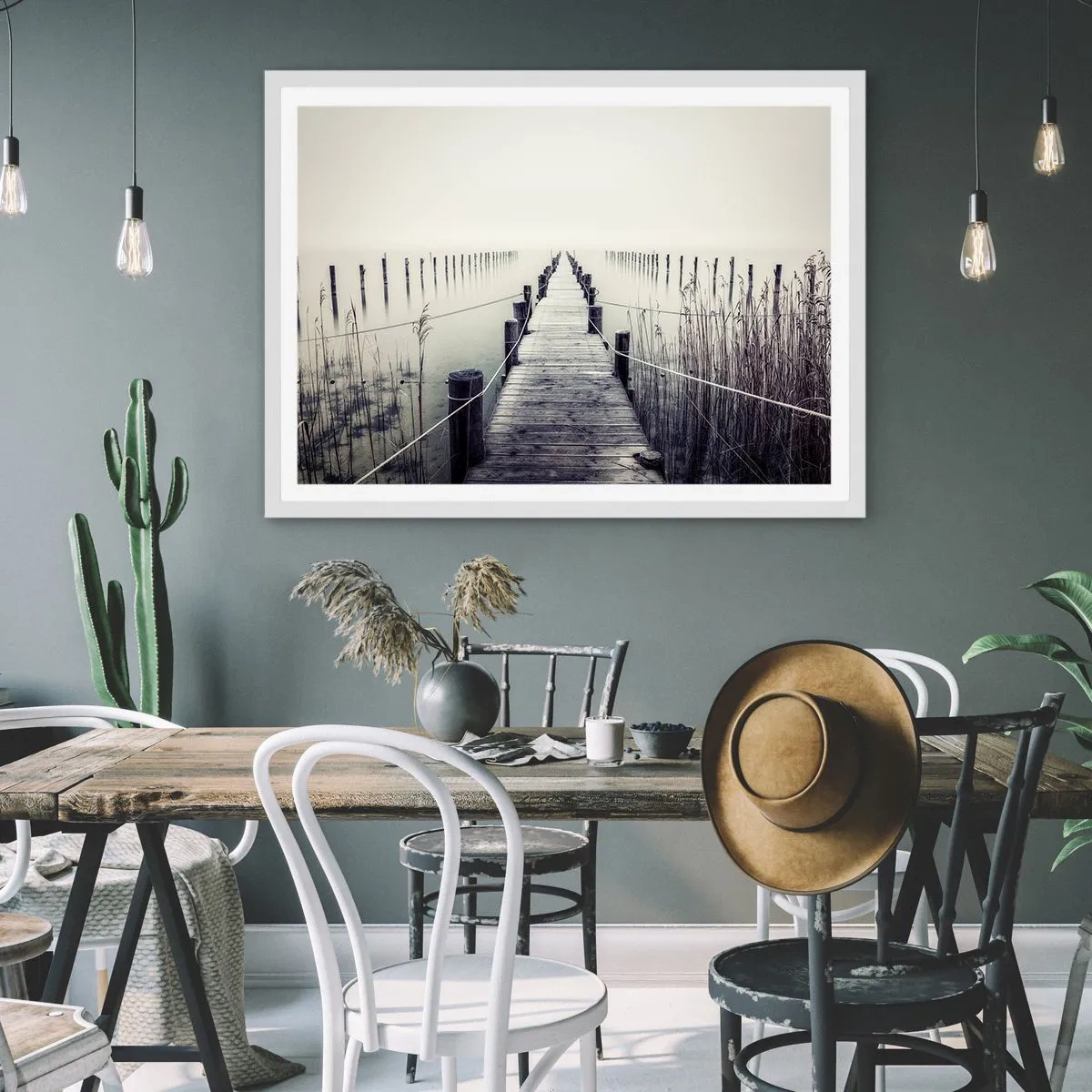 Plakat w białej ramie - Zanurz się w spokoju - 100x70 cm