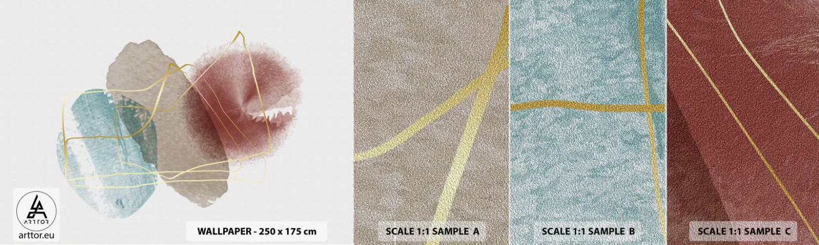 Fototapeta Próbka Premium Sand - Korale przestrzeni - Abstrakcja, Sztuka, Nowoczesny Wzór - 100x30 cm